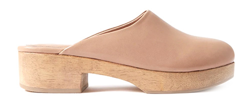 Glossed-leather platform clogs, Porte & Paire